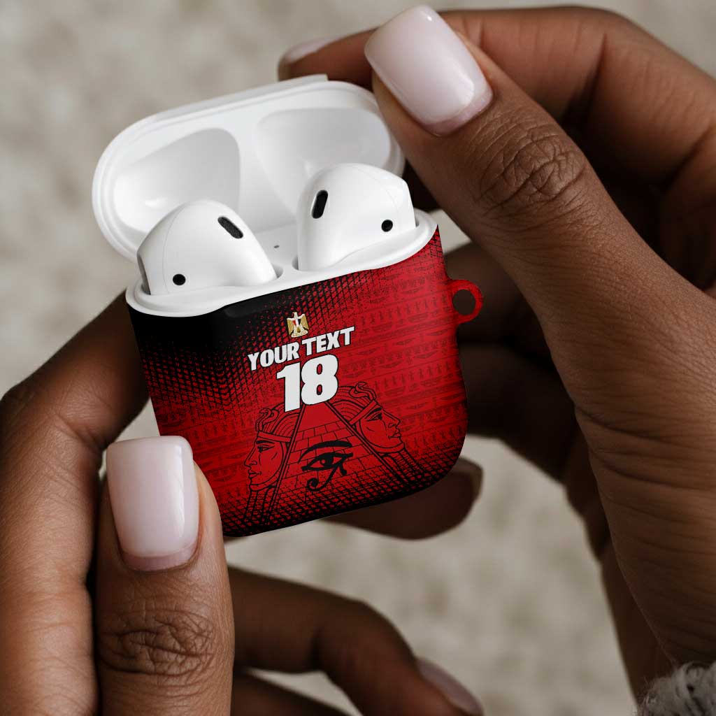 Custom Egypt Football AirPods Case The Pharaohs Eye of Horus