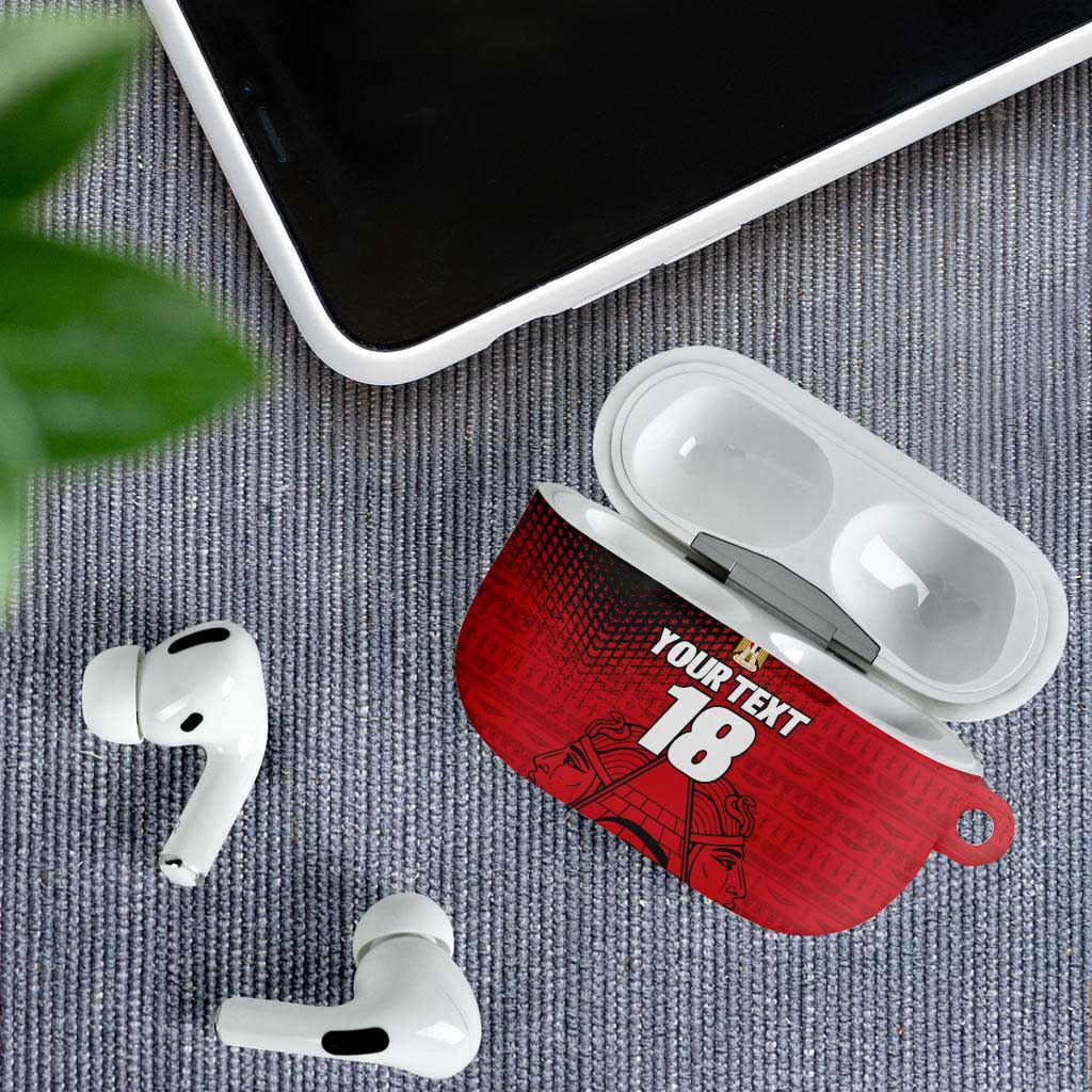 Custom Egypt Football AirPods Case The Pharaohs Eye of Horus