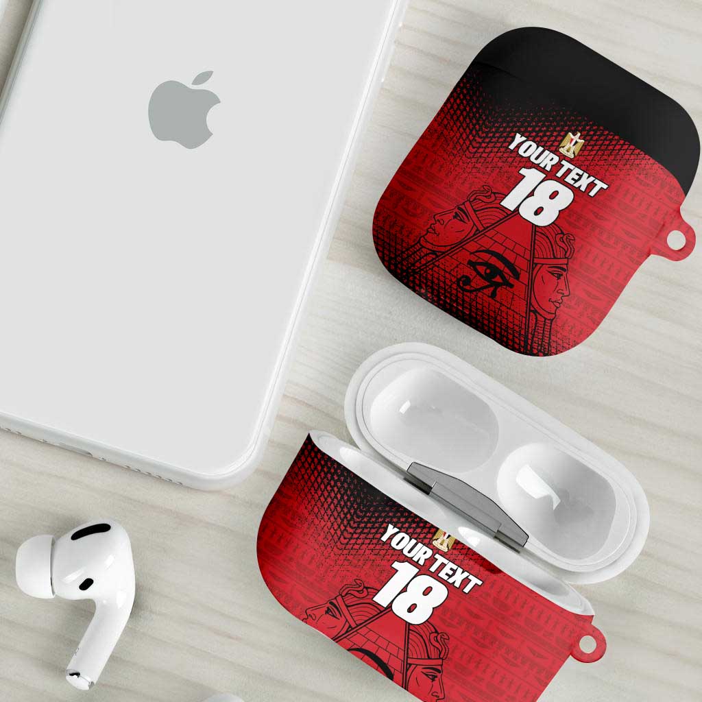 Custom Egypt Football AirPods Case The Pharaohs Eye of Horus