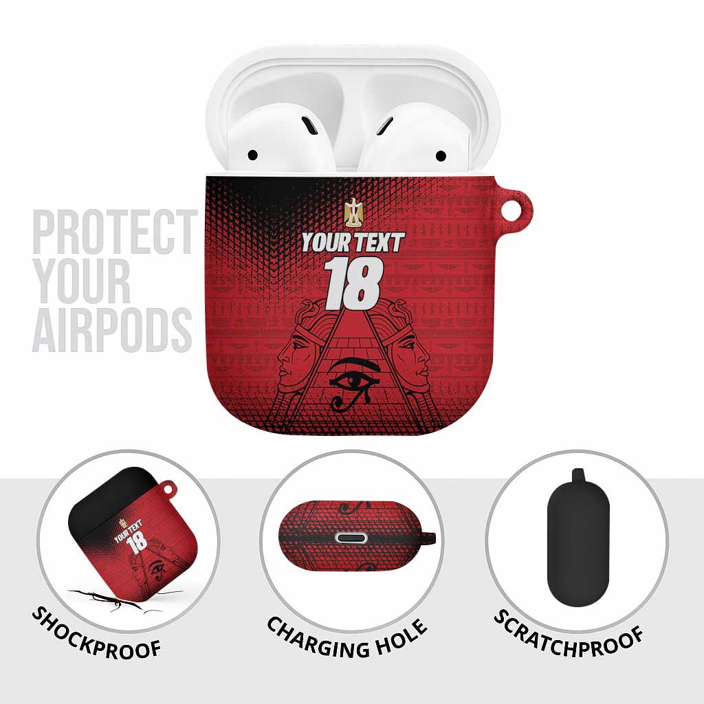 Custom Egypt Football AirPods Case The Pharaohs Eye of Horus