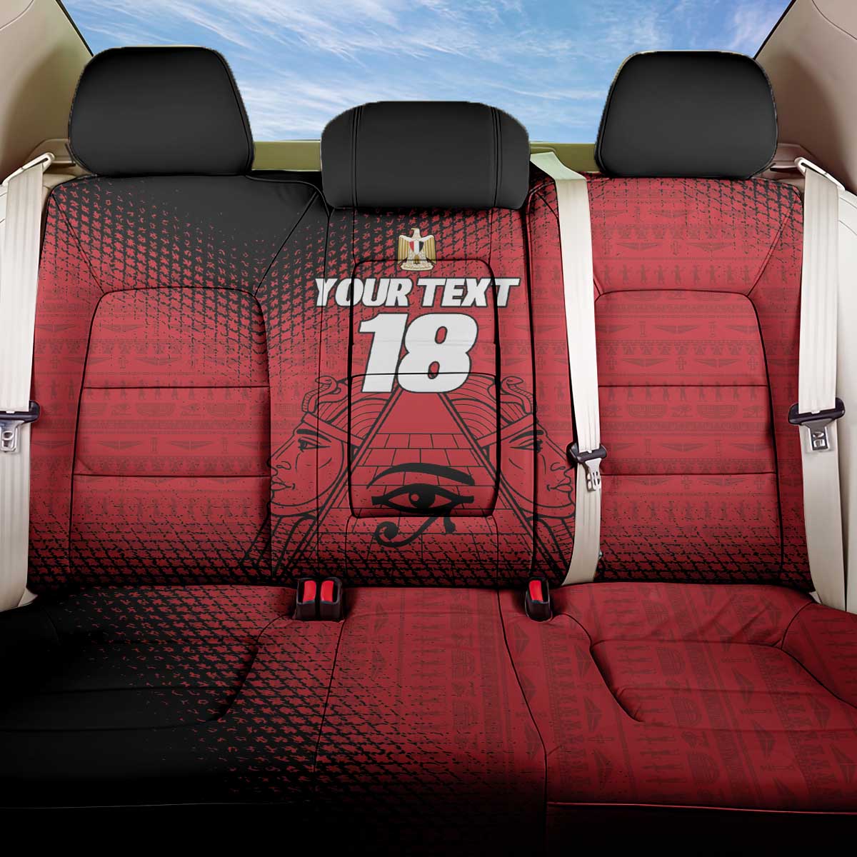 Custom Egypt Football Back Car Seat Cover The Pharaohs Eye of Horus