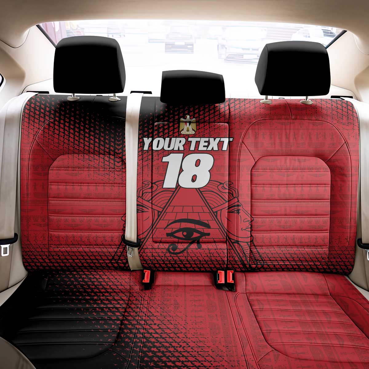 Custom Egypt Football Back Car Seat Cover The Pharaohs Eye of Horus