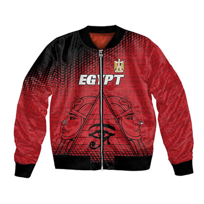 Custom Egypt Football Bomber Jacket The Pharaohs Eye of Horus