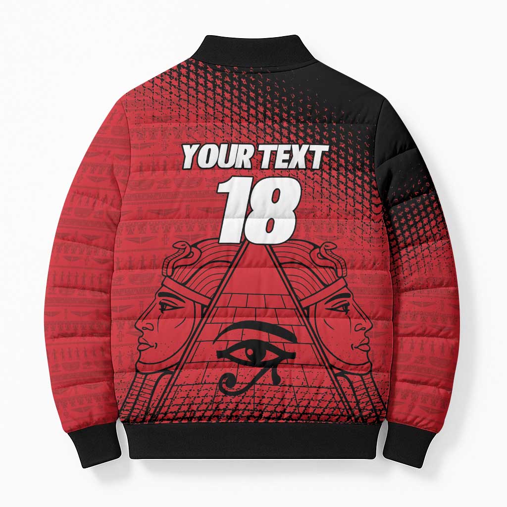 Custom Egypt Football Bomber Puffer Jacket The Pharaohs Eye of Horus