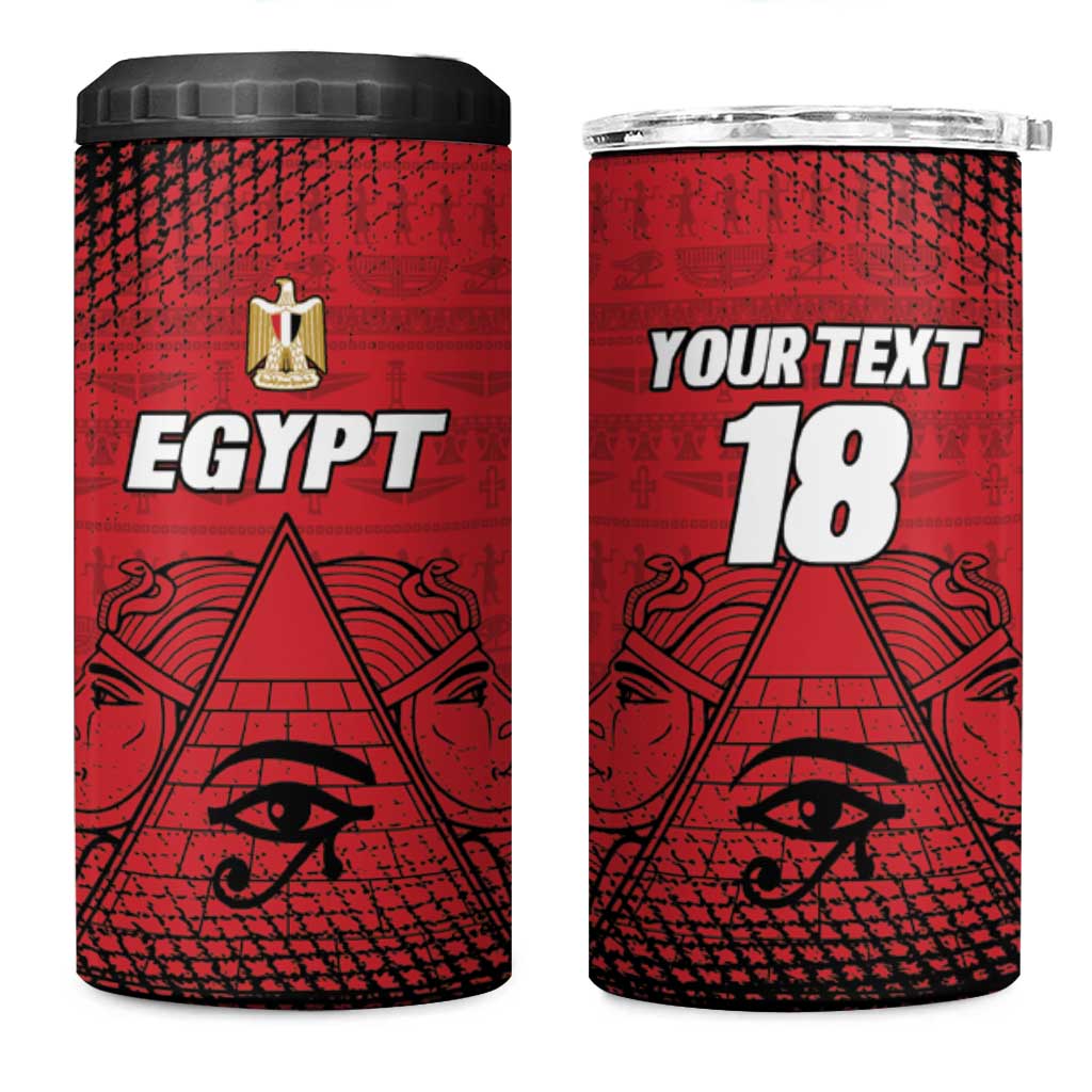 Custom Egypt Football 4 in 1 Can Cooler Tumbler The Pharaohs Eye of Horus