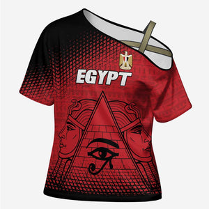 Custom Egypt Football Cross Shoulder Shirt The Pharaohs Eye of Horus