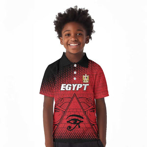 Custom Egypt Football Kid Polo Shirt The Pharaohs Eye of Horus