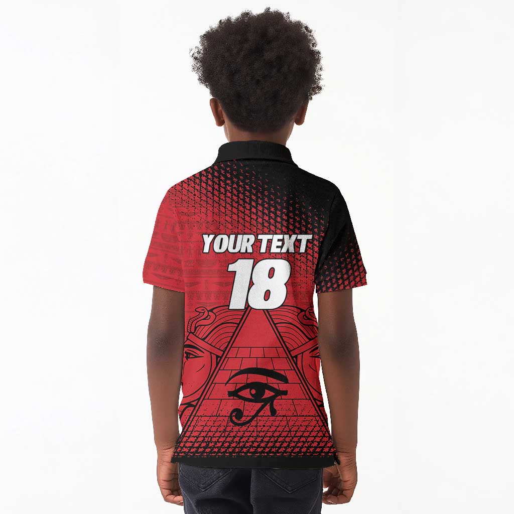 Custom Egypt Football Kid Polo Shirt The Pharaohs Eye of Horus