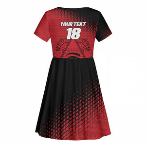 Custom Egypt Football Kid Short Sleeve Dress The Pharaohs Eye of Horus