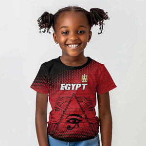 Custom Egypt Football Kid T shirt The Pharaohs Eye of Horus