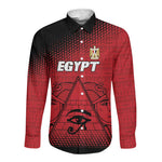 Custom Egypt Football Long Sleeve Button Shirt The Pharaohs Eye of Horus