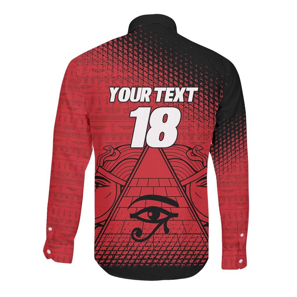 Custom Egypt Football Long Sleeve Button Shirt The Pharaohs Eye of Horus