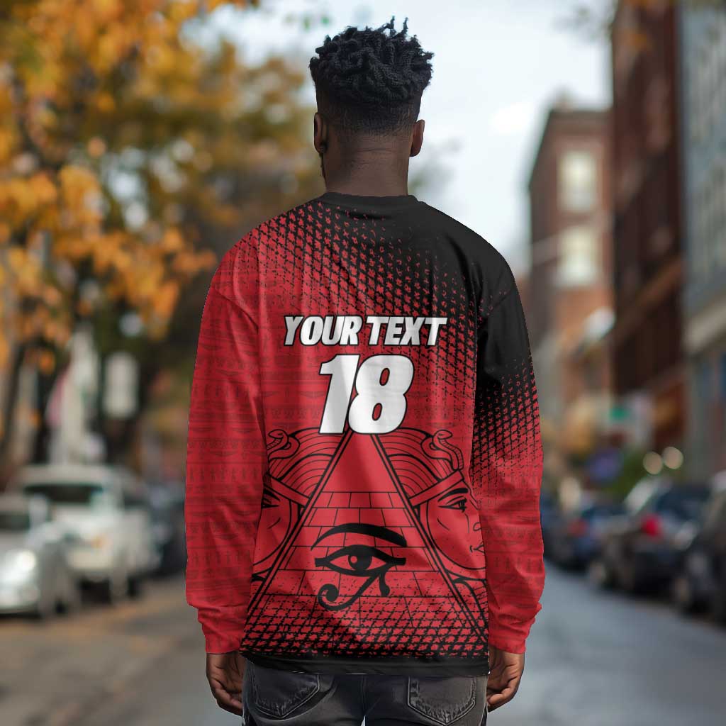 Custom Egypt Football Long Sleeve Shirt The Pharaohs Eye of Horus