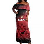 Custom Egypt Football Off Shoulder Maxi Dress The Pharaohs Eye of Horus