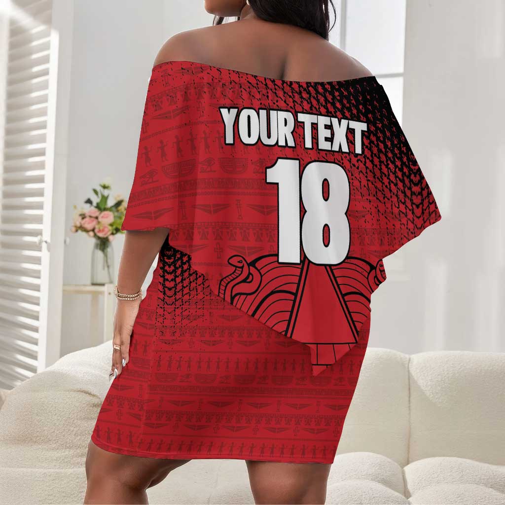 Custom Egypt Football Off Shoulder Short Dress The Pharaohs Eye of Horus