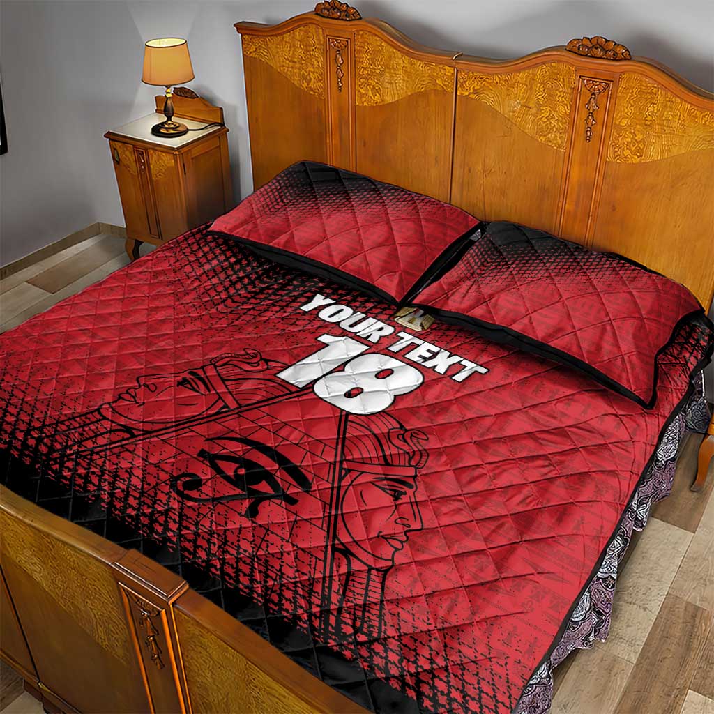 Custom Egypt Football Quilt Bed Set The Pharaohs Eye of Horus