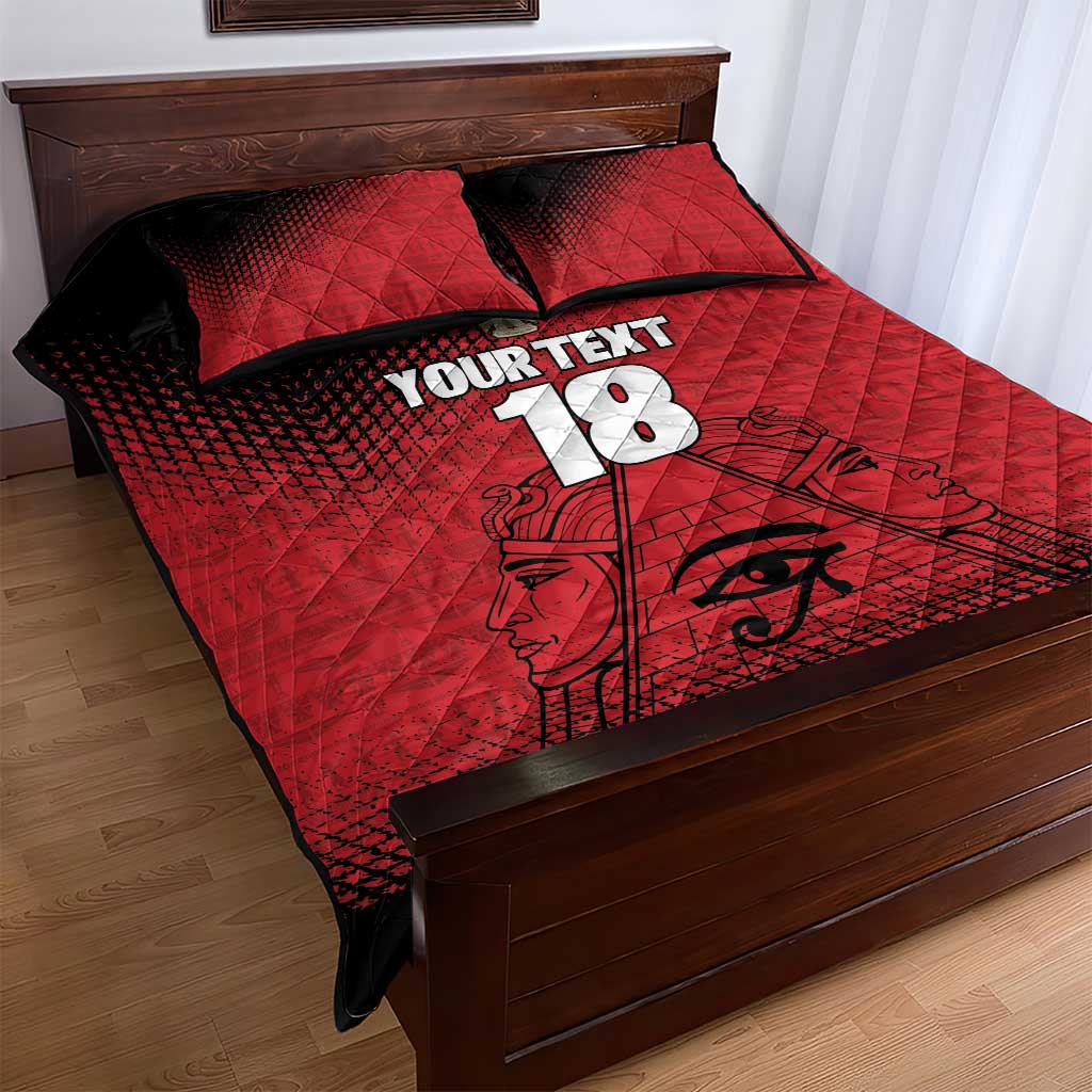 Custom Egypt Football Quilt Bed Set The Pharaohs Eye of Horus