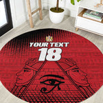 Custom Egypt Football Round Carpet The Pharaohs Eye of Horus