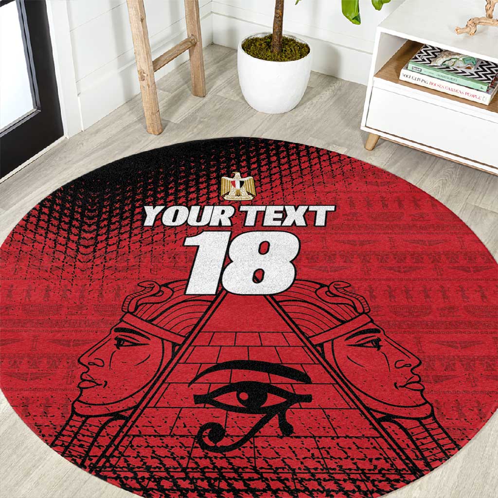 Custom Egypt Football Round Carpet The Pharaohs Eye of Horus
