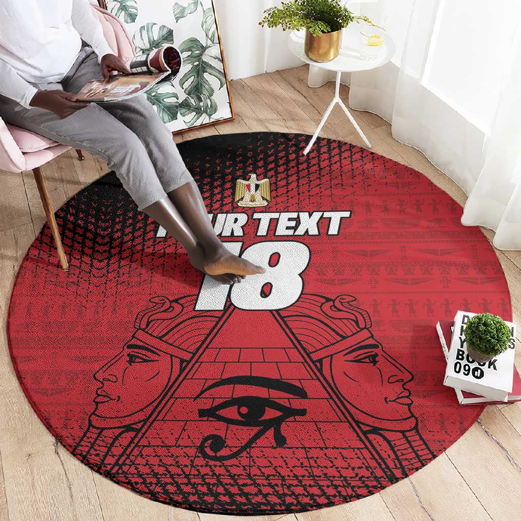 Custom Egypt Football Round Carpet The Pharaohs Eye of Horus