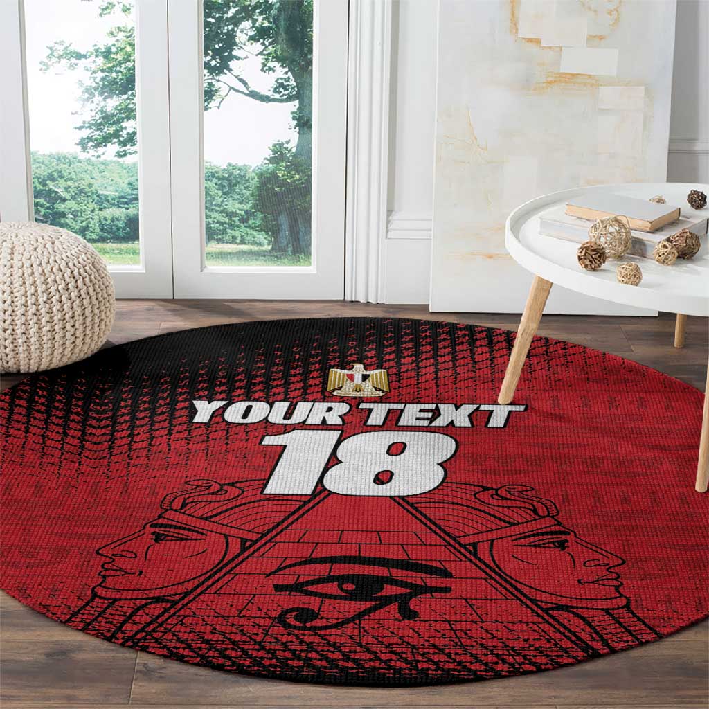 Custom Egypt Football Round Carpet The Pharaohs Eye of Horus