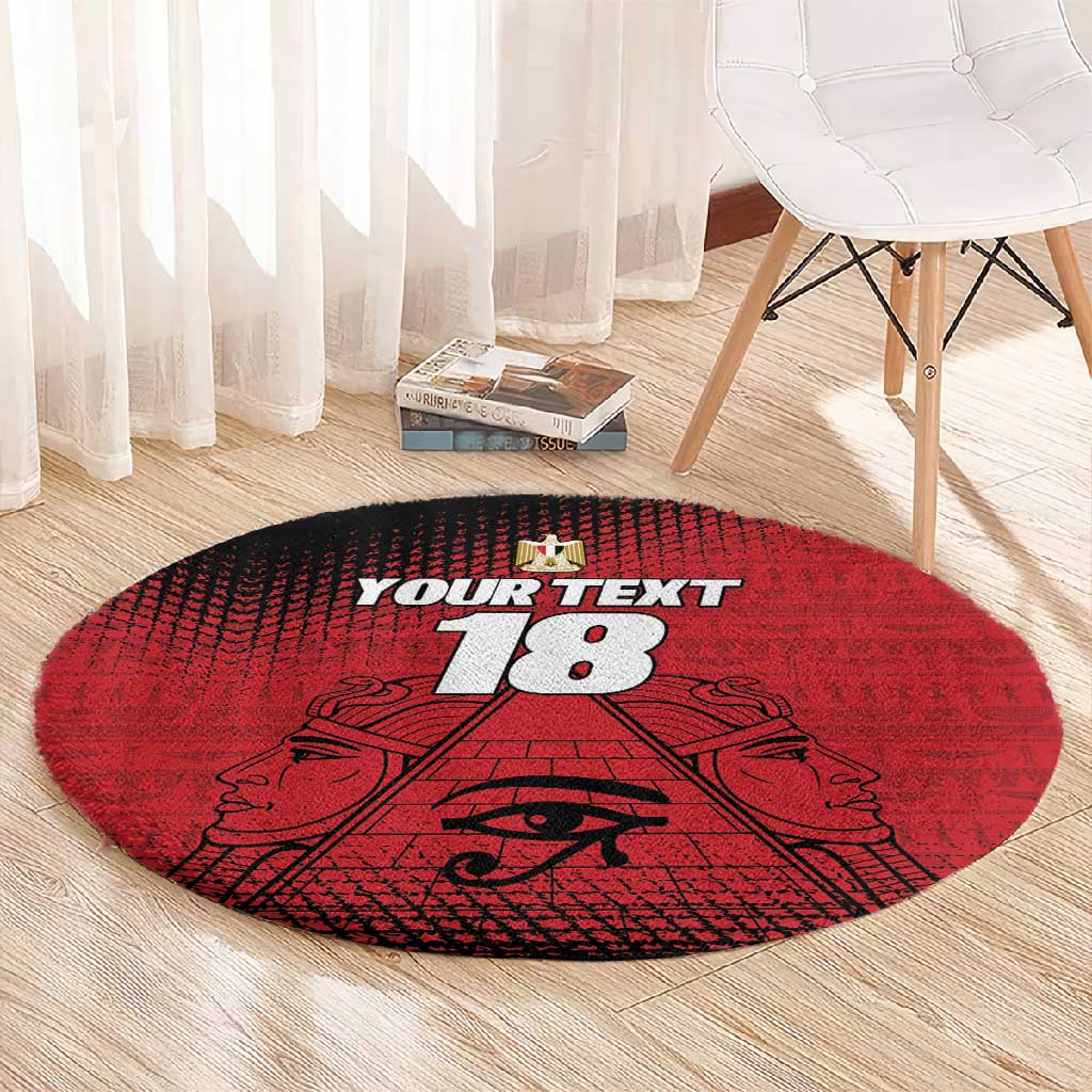 Custom Egypt Football Round Carpet The Pharaohs Eye of Horus