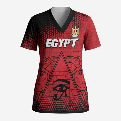 Custom Egypt Football Scrub Top The Pharaohs Eye of Horus
