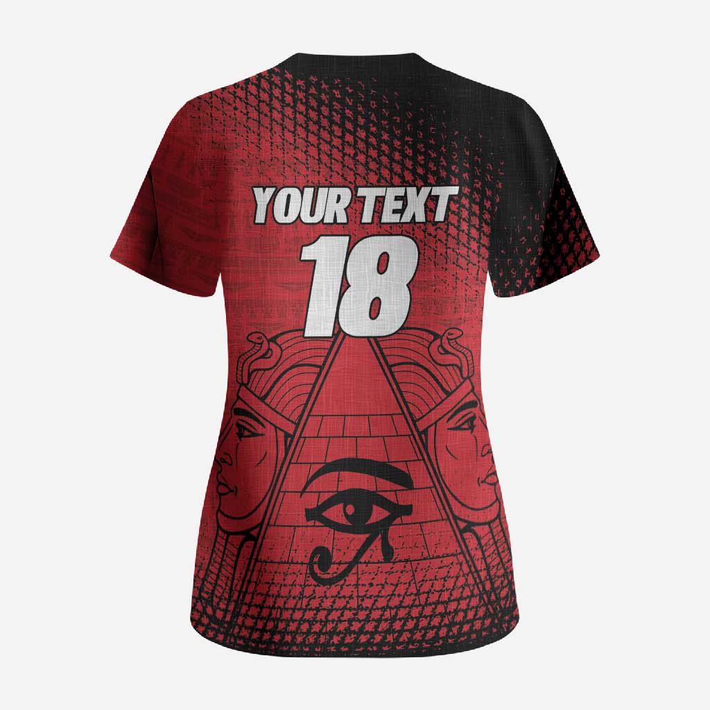 Custom Egypt Football Scrub Top The Pharaohs Eye of Horus