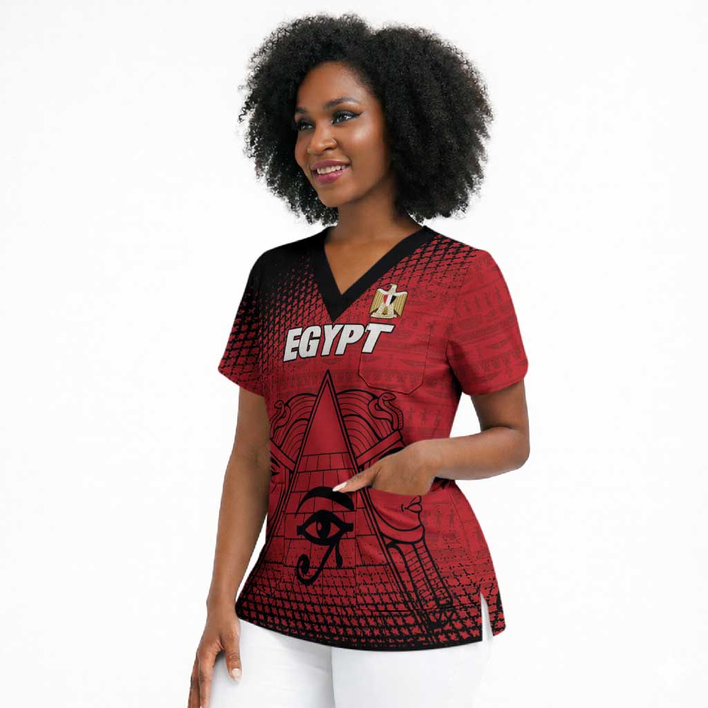 Custom Egypt Football Scrub Top The Pharaohs Eye of Horus