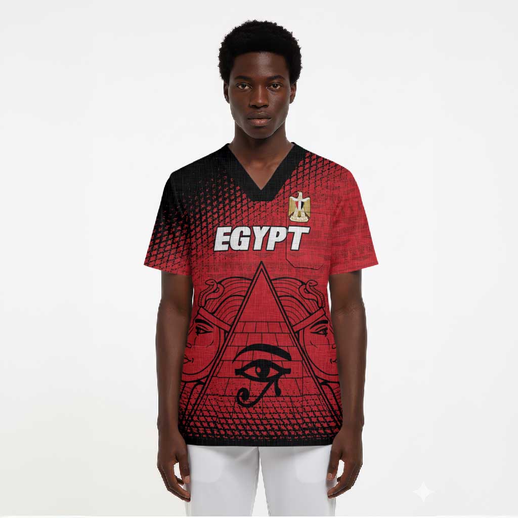 Custom Egypt Football Scrub Top The Pharaohs Eye of Horus