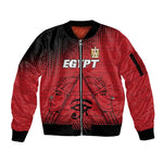 Custom Egypt Football Sleeve Zip Bomber Jacket The Pharaohs Eye of Horus