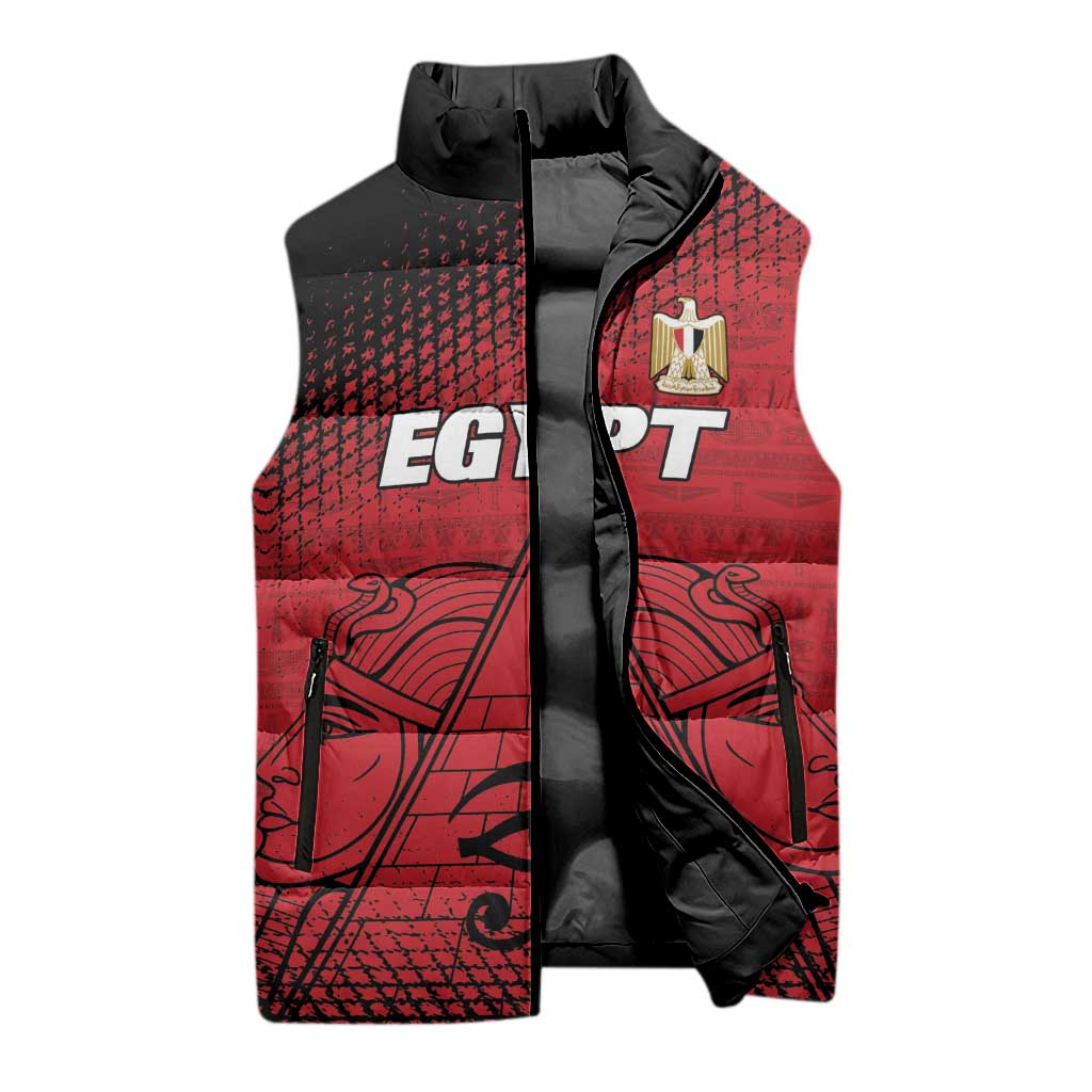 Custom Egypt Football Sleeveless Puffer Jacket The Pharaohs Eye of Horus