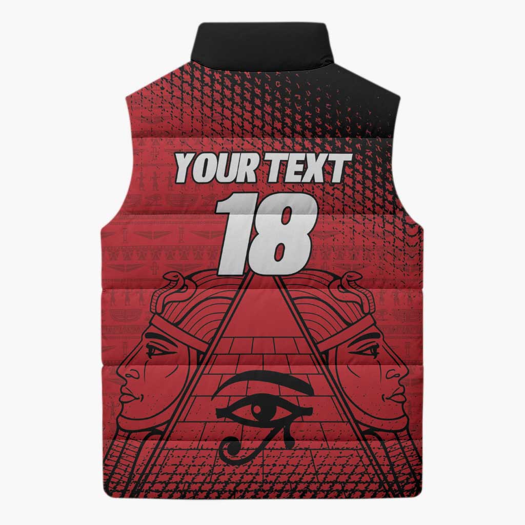 Custom Egypt Football Sleeveless Puffer Jacket The Pharaohs Eye of Horus