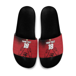 Custom Egypt Football Slide Sandals The Pharaohs Eye of Horus