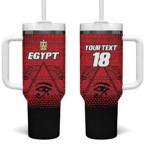 Custom Egypt Football Tumbler With Handle The Pharaohs Eye of Horus