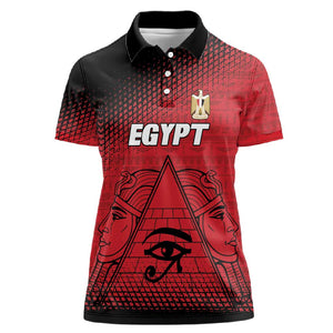 Custom Egypt Football Women Polo Shirt The Pharaohs Eye of Horus