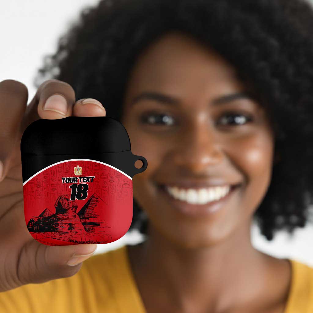 Custom Egypt Football AirPods Case Pharaohs Heritage Pyramid