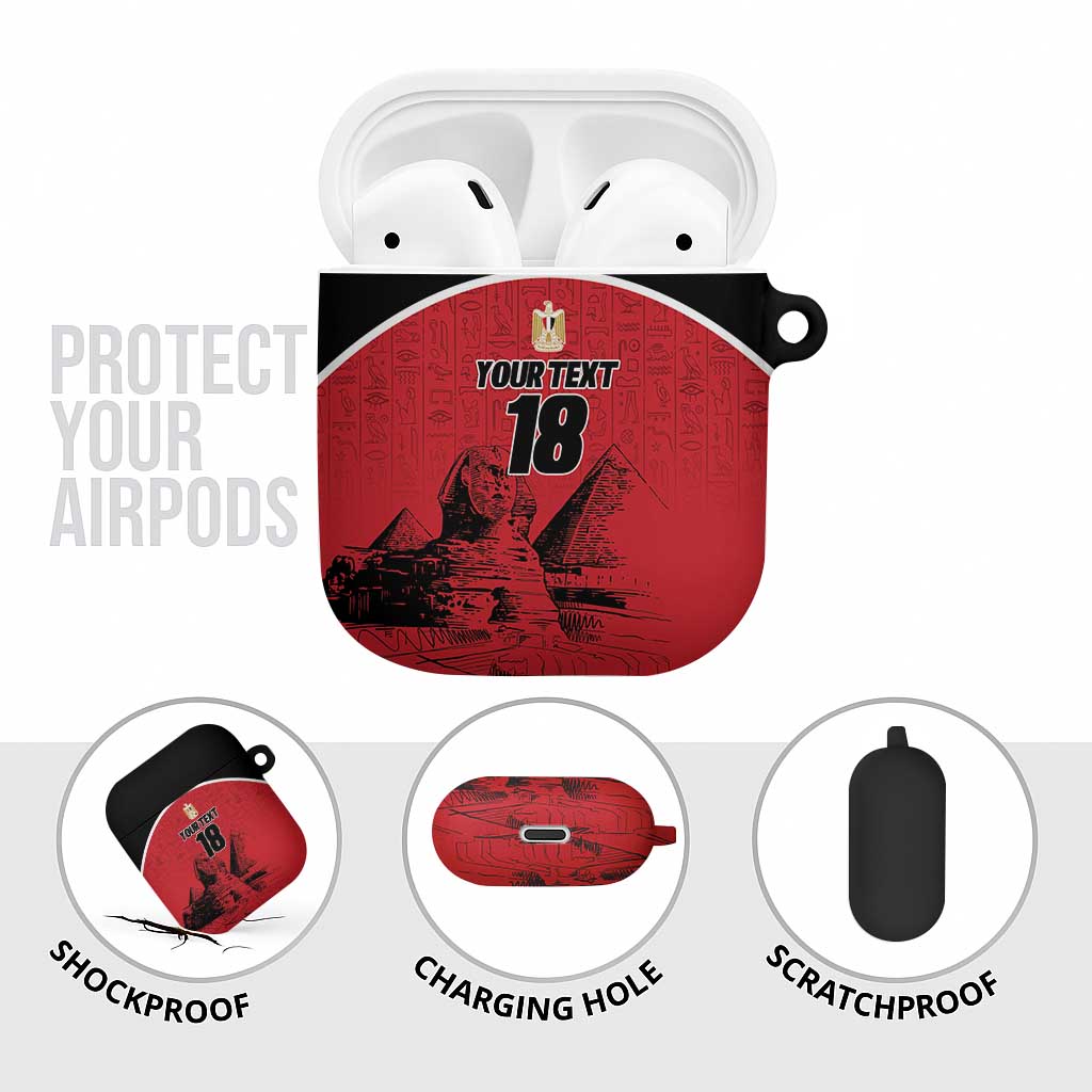 Custom Egypt Football AirPods Case Pharaohs Heritage Pyramid