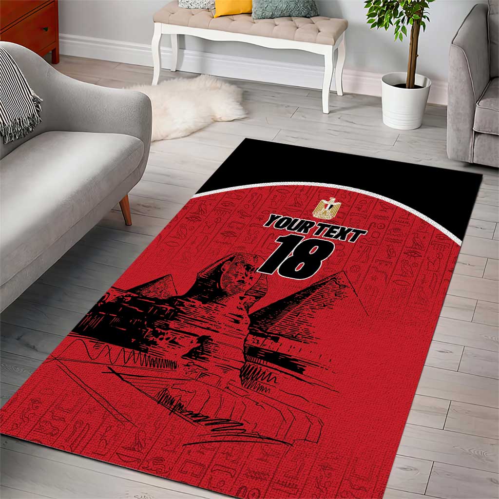 Custom Egypt Football Area Rug Pharaohs Heritage Pyramid