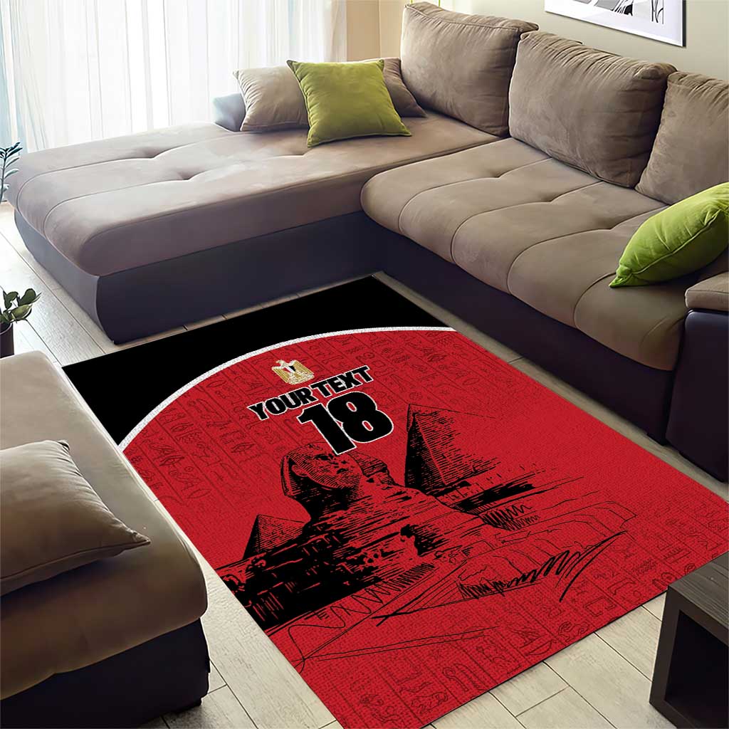Custom Egypt Football Area Rug Pharaohs Heritage Pyramid