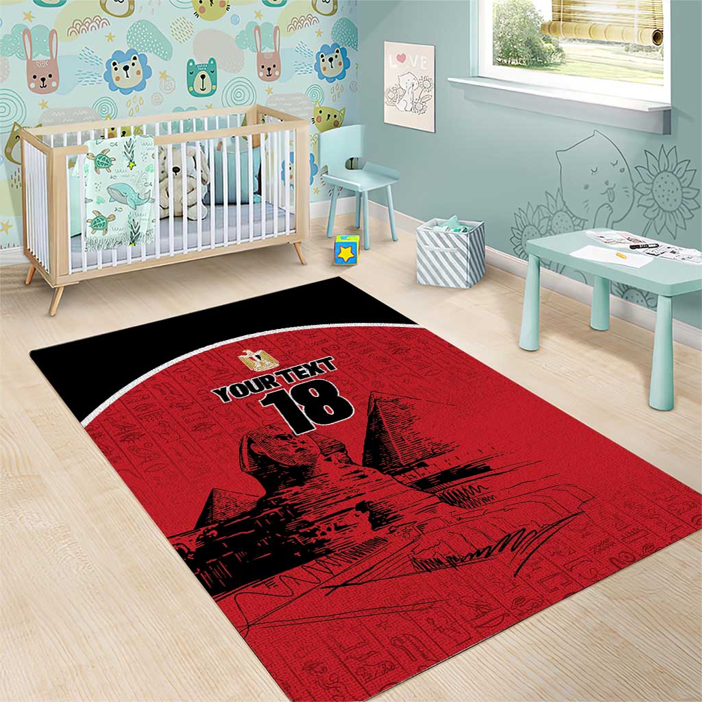 Custom Egypt Football Area Rug Pharaohs Heritage Pyramid