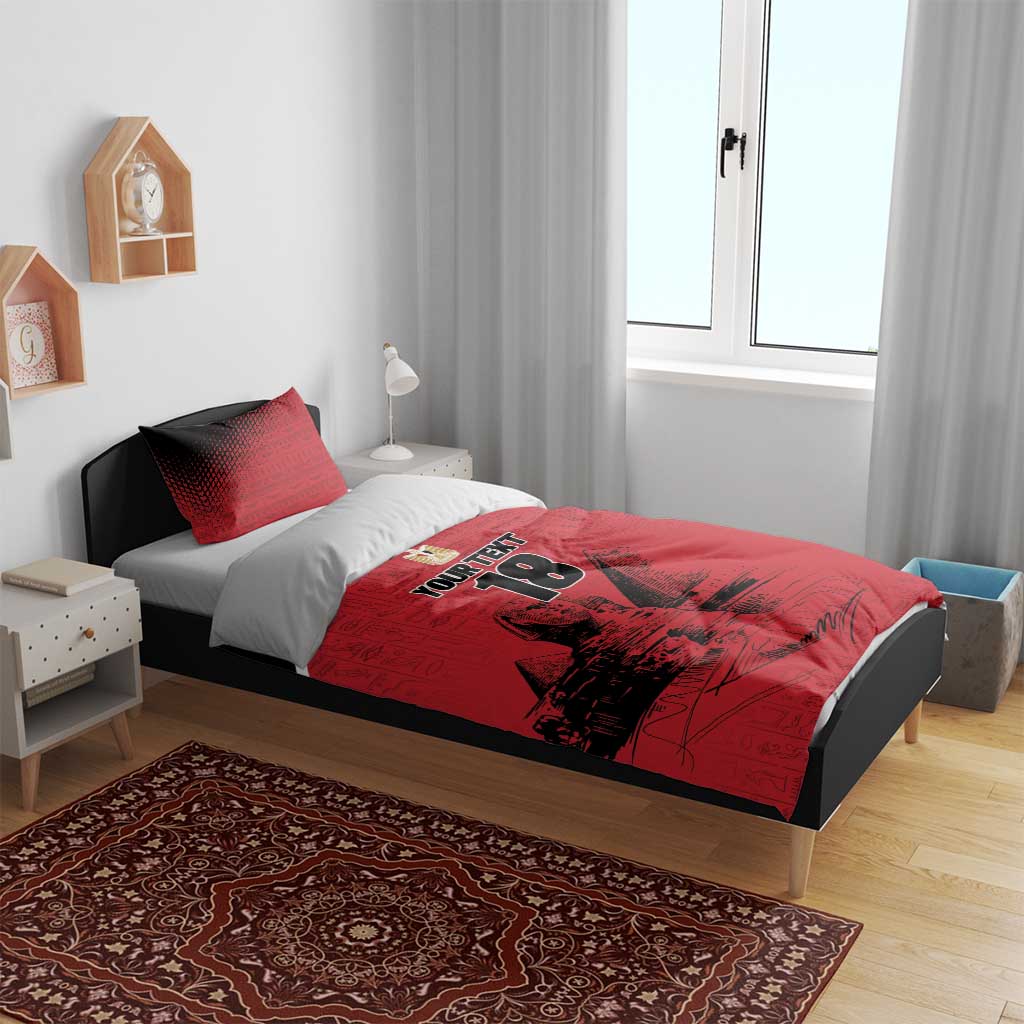 Custom Egypt Football Bedding Set Pharaohs Heritage Pyramid