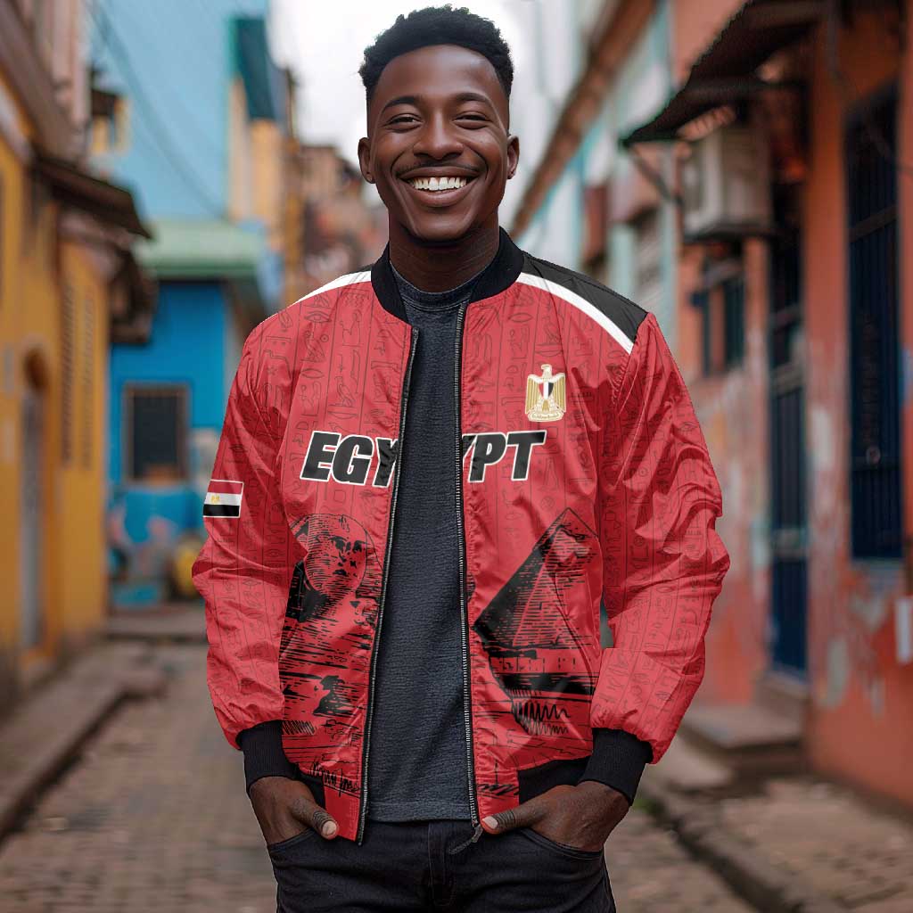 Custom Egypt Football Bomber Jacket Pharaohs Heritage Pyramid