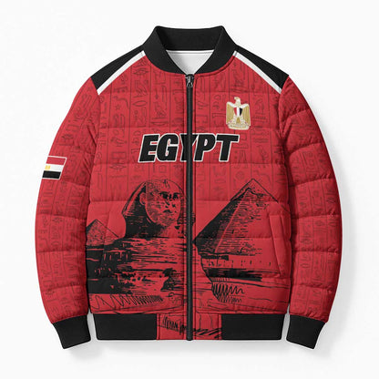 Custom Egypt Football Bomber Puffer Jacket Pharaohs Heritage Pyramid