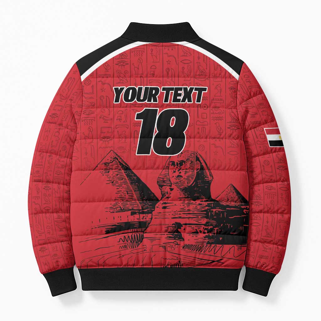 Custom Egypt Football Bomber Puffer Jacket Pharaohs Heritage Pyramid