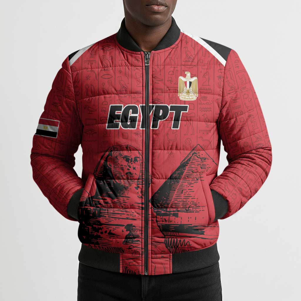 Custom Egypt Football Bomber Puffer Jacket Pharaohs Heritage Pyramid