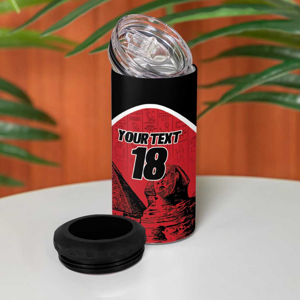 Custom Egypt Football 4 in 1 Can Cooler Tumbler Pharaohs Heritage Pyramid