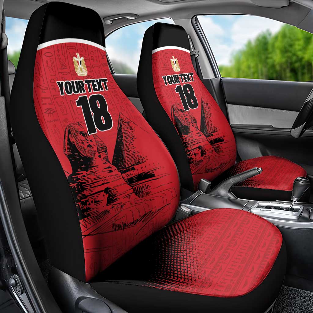 Custom Egypt Football Car Seat Cover Pharaohs Heritage Pyramid