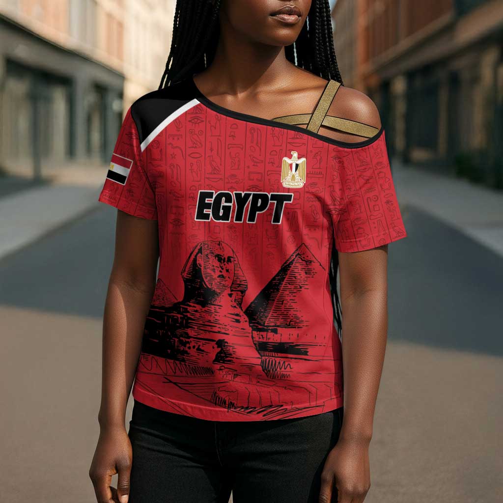 Custom Egypt Football Cross Shoulder Shirt Pharaohs Heritage Pyramid