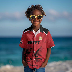 Custom Egypt Football Kid Hawaiian Shirt Pharaohs Heritage Pyramid